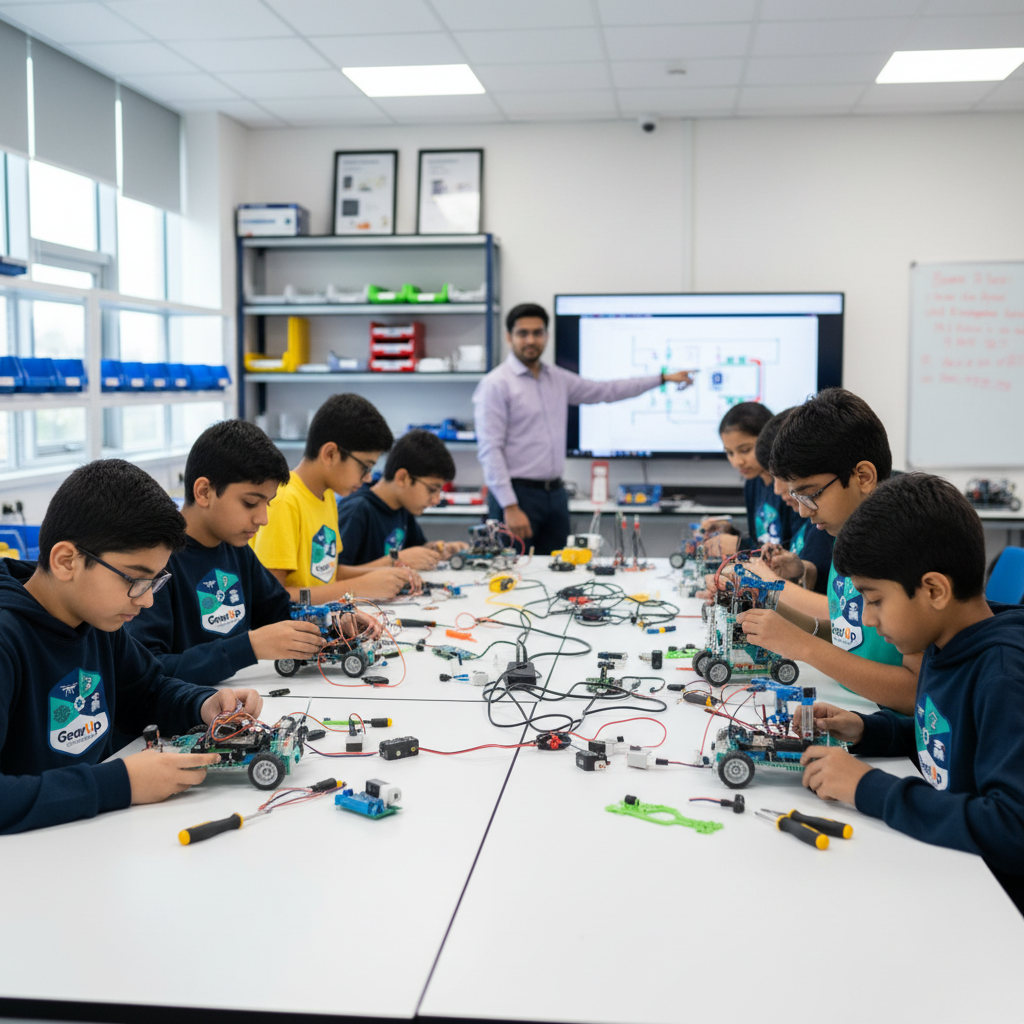 GearUp Technologies - Students learning robotics hands-on